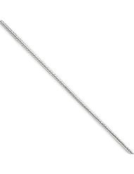 1.4mm, 14 Karat White Gold, Round Snake Chain - 16 inch