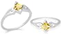 Princess Cut Citrine Ring Sterling Silver