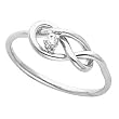 14K White Gold Diamond Love Knot Ring - 0.02 Ct.