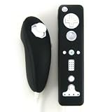 2-Tone Silicon Skin Case for Nintendo Wii Remote Control & Nunchuk, Black