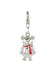 Oscaro Charms 925 Sterling Silver Teddybear Click-on Charm Lobster Clasp for Thomas Sabo Style Bracelets and Necklace