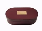 Personalized Cherry Finish Oval Wood Jewelry Box with Free Engraving & Shipping