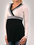 long sleeve v neck colorblock maternity tee