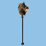 Hobby Horse with Sounds. Wooden pole & Wheels (Chestnut)