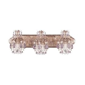 Schonbek 1256-26AM Rondelle 3 Light Bath Vanity Light in French Gold with Amethyst crystal