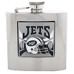 New York Jets Steel Hip Beverage Flask - NFL Football Fan Shop Sports Team Merchandise