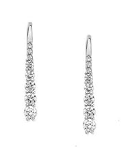 Pair of 14K White Gold Diamond Journey Earrings - 0.62 Ct. -- LIFETIME WARRANTY