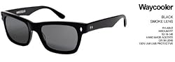 Tres Noir Waycooler Glasses in Shiny Black Smoke Lenses Hand Made Optics