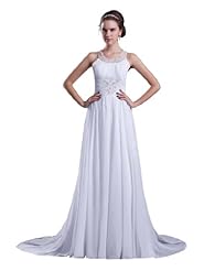 Sexy Empire   Waistline Chiffon Ruched Applique Sheer  Dress with a Brush/Sweep Train 