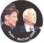 Palin - McCain 2008 2" Pinback Button