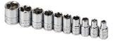 10 Piece 1/4 Drive 6 Point Standard Fractional Socket Set