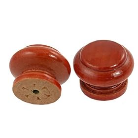 Amico 2 Pcs Brick Red Wooden Round 1.27" Diameter Pulling Knobs for Cabinet: Home &amp; Kitchen