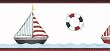 Red Sail Boat Wallpaper Border