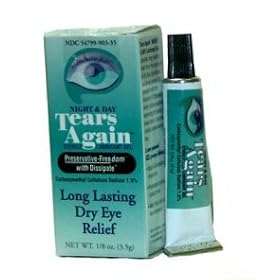 Tears Again Sterile Lubricant Eye Gel, Night & Day, 1/8 oz (3.5 gm)