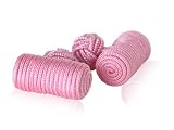 Classic Pink Silk Knot Log Cufflinks with Presentation Box
