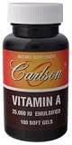 Carlson Laboratories - Emulsified Vitamin A, 25,000 IU, 100 softgels