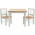 Wohnstyle - Kindersitzgruppe "Niels" weiss / natur bestehend aus Tisch + 2 St�hle Kinderm�belset Kinderm�bel Kindertisch Spielecke