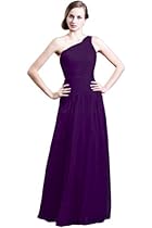 Hot Sale One-Shoulder Chiffon Maxi Evening Dress
