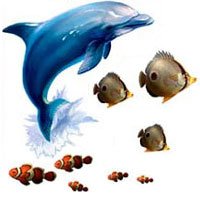 Seascape Tropical Fish Coral Wall Sticker Appliques
