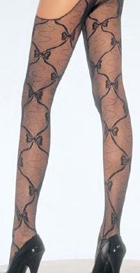 Bow Lace Garter Belt Suspender Nylon Stocking with Bow Lace Garter Belt Suspender (Color:Black Size:Plus Size)