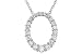 1/2 Carat Diamond 14K White Gold Journey Oval Pendant w/Chain
