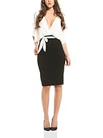 Romantik Paris Vestido Flaubert (Blanco / Negro)