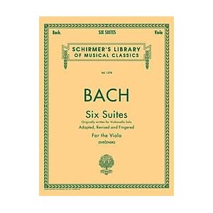 G. Schirmer 6 Suites for Unaccompanied Viola Originally for Violoncello By Bach