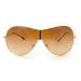 GOLD OVERSIZED AVIATOR METAL FRAME GRADIENT SUNGLASSES
