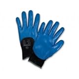Black Nylon Gloves with Blue 3/4 Nitrile Dip Small (lot of 12)