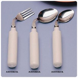 Patterson Medical Comfort Grip Curved Utensils Teaspoon Left-Handed Angled - Model AA554633L