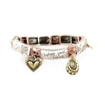 SAVE $11 - Tri Tone Inspirational Stretch Bracelet Fashion Jewelry $16.99