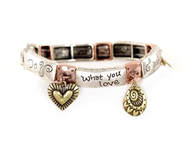 Tri Tone Inspirational Stretch Bracelet Fashion Jewelry