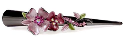 Pink Peony with matching pink Swarovski Crystal Alligator Hair Clip Jewelry