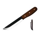 Condor Tool and Knife Bushcraft Basic 4-Inch Black Blade, Walnut Handle, Leather Sheath