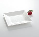 Set of 4 White Square Paisley Design Dessert Plates By Forum