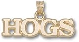 Arkansas Razorbacks Solid 10K Gold ''HOGS'' Pendant