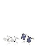 SILVIO SILVANI Dos Pares Gemelos Fantasía De Tablet Y Pala De Padel Plateado / Negro