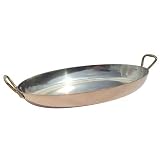 Mauviel Cuprinox Pour La Table 14-Inch Oval Pan with Bronze Handle