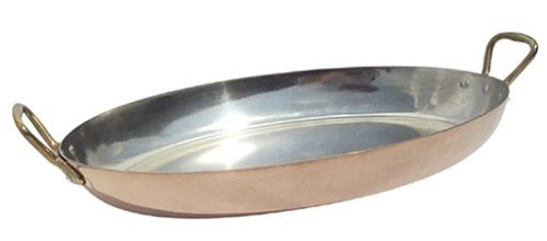 Mauviel Cuprinox Pour La Table 14-Inch Oval Pan with Bronze Handle