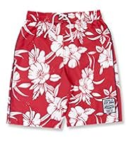 Contrast Drawstring Hibiscus Print Swim Shorts