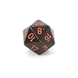 Chessex Opaque 16mm d20 Dice, Black with red numbers