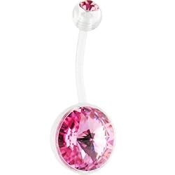 Bioplast 11mm Pink Gem Belly Ring