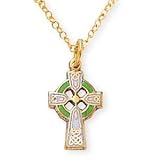 14K Gold Filled Celtic Cross and 13-inch Chain for Children