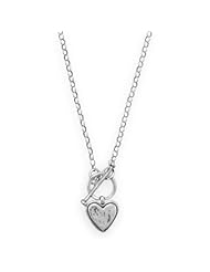 Heart Toggle Necklace Sterling Silver 18-inch Length with Rolo Chain
