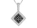.50CTW WHITE AND IRRADIATED BLACK DIAMOND PLATINUM OVER STERLING SILVER PENDANT WITH CHAIN