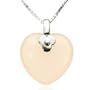 Rose Quartz Heart Shaped Platinum Overlay CAREFREE Sterling Silver Pendant Necklace