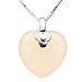 Rose Quartz Heart Shaped Platinum Overlay CAREFREE Sterling Silver Pendant Necklace