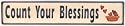 Count Your Blessings Hand Stenciled Wood Sign - "Crackle Creme Board-Colonial Blue Letters-Frame"