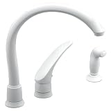 MOEN 7730W Monticello Single Handle Kitchen Faucet with Matching Finish Prot�g� Side Spray, Glacier