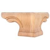 Jeffrey Alexander Pedestal Corner Foot (PFCS-RW) 6-3/4 x 6-3/4 x 4, Rubberwood
